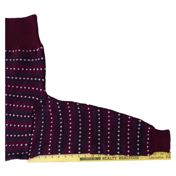 JG Hook 100% Wool Cardigan Sweater Womens Size M VTG 70s Birdseye Burgundy FLAWS - Picture 14 of 16